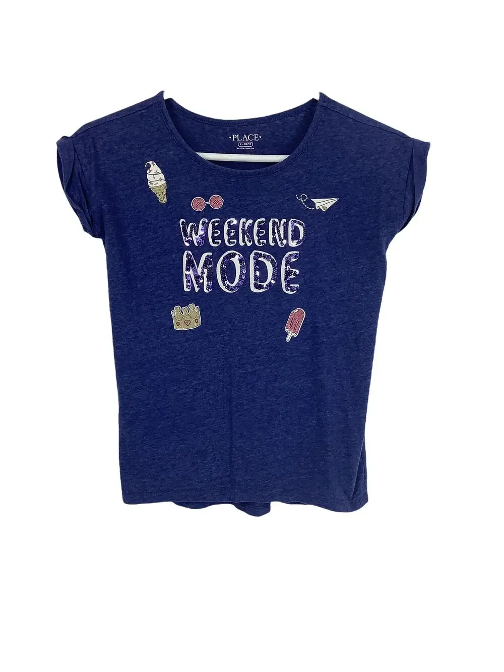 The Children's Place Girl's Weekend Mode Short Sleeve T-Shirt Youth Size Large